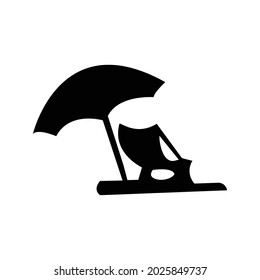 Beach tables and umbrellas icon vector , Travel  icon concepts umbrella