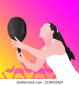 Beach tennis simple illustration template.