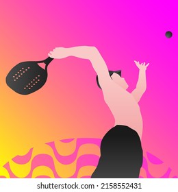 Beach tennis simple illustration template.