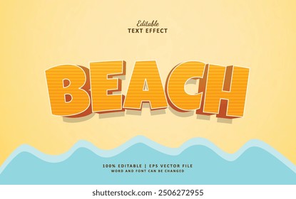 Beach text effect editable 3d style theme summer holiday