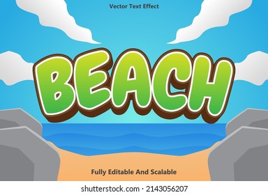 Beach Text Effect With Green Color Editable.