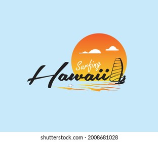 Beach theme of Hawaii surfing Casual wear printing design, t shirt print, sweatshirt print