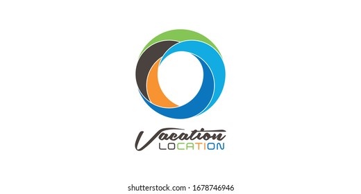 diseño del logotipo de la ubicación de la playa
