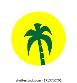 Beach theme vector simple logo design