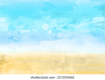 Fondo acuático pintado a mano con temática playera 