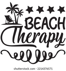 Beach Therapy T-shirt Design Vector File.