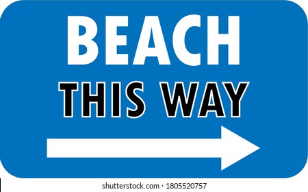 Imagen vectorial de señalización de Beach This Way para impresión.