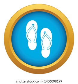 Beach thongs icon blue vector isolated on white background for any design
