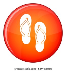 Beach thongs icon in red circle isolated on white background vector illustration