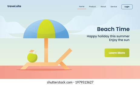 beach time campaign for web website home homepage landingpage banner template