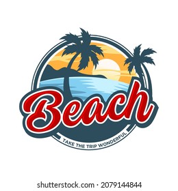 beach time logo vector illustration
