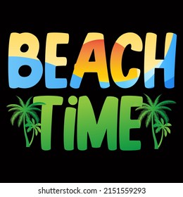 Beach Time Sea Beach t shirt design vector illustration.