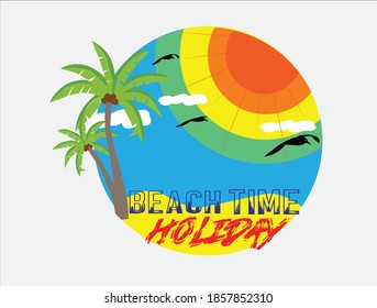 Beach time style T-shirt | holiday/vacation mood | sea beach, summer vacation, summer time, holiday