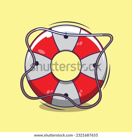 beach tires lifeguard vector cartoon illustration. cute vector beach tires lifeguard isolated. flat cartoon style.