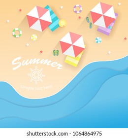 Beach top view background. For banner, web site, poster and placard. Userful for backdrop and wallpaper. Creative art concept, vector illustration, eps 10
