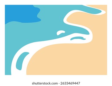 Beach top view. Simple flat illustration.
