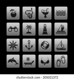 Beach and tourism icons