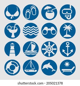 Beach and tourism icons