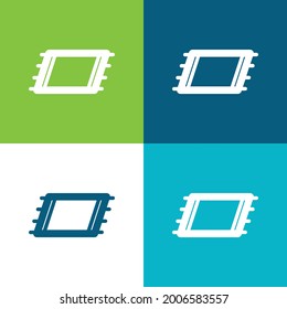 Beach Towel Flat four color minimal icon set