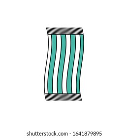 Beach towel flat vector icon isolated on a white background.