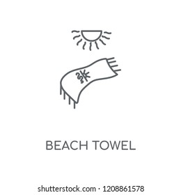 Beach Towel Linear Icon. Beach Towel Concept Stroke Symbol Design. Thin Graphic Elements Vector Illustration, Outline Pattern On A White Background, Eps 10.