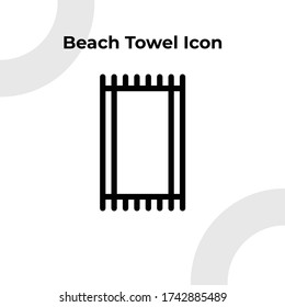 Beach Towel with Outline Style, Vector Editable 