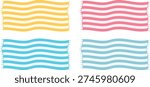 Beach towel, set of colored beach towels isolated on a white background. Vector designer illustration. Vector image.