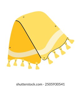 Beach Towel Vector Illustration. Isolated on White. Summer Vacation Design Object. Bathroom and Sunbathes Relaxation Equipment. 