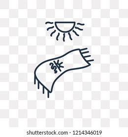 Beach towel vector outline icon isolated on transparent background, high quality linear Beach towel transparency concept can be used web and mobile