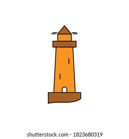 Beach tower flat icon. Design template vector