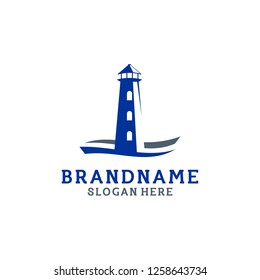 Beach Tower Logo Design, Light House Logo