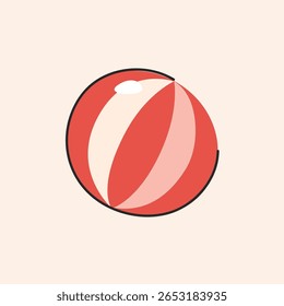 Diseño de pelota de juguete de playa Actividad divertida Alegría Pelota de juguete de goma Ilustración vectorial.