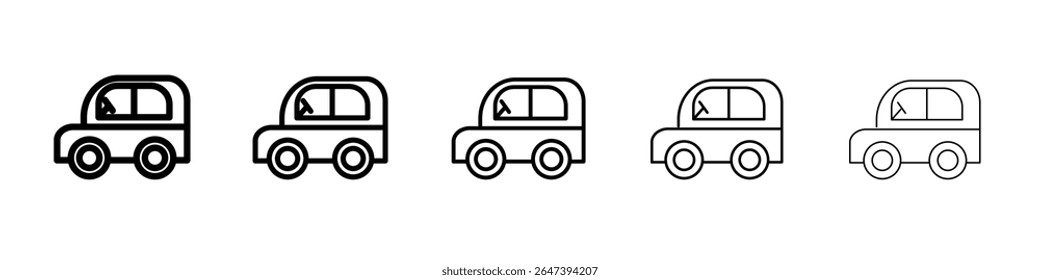 Beach toy car icon flat illustration set logo