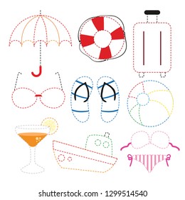 beach toy worksheet vector design