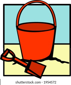 beach toys bucket and shovel