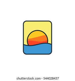 Beach Travel Logo Design Element