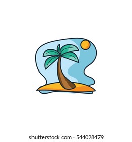 Beach Travel Logo Design Element