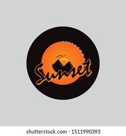 
Beach and Travel, Sunset Logo Design