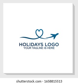 beach traveling logo template design vector, holidays logo vector