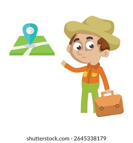 Beach Traveller Cartoon Character Illustration