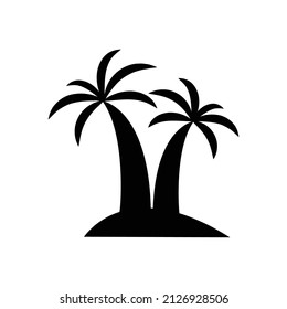 Strandbaum-Symbol. Glyph-Stil. Silhouette. einfaches Design bearbeitbar. Vorlagenvektor erstellen