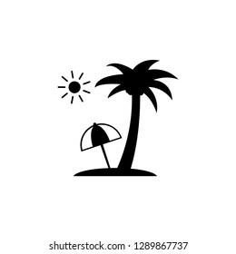 Beach tree icon vector. Beach palm tree vector