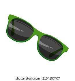 beach Trendy sunglass. Vector illustration of glasses with different shape and color. Cartoon accessory for eye protection from sun isolated on white