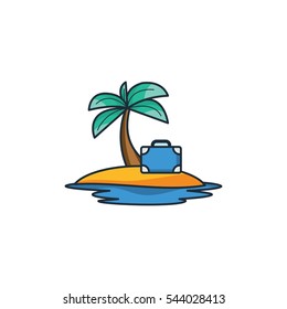 Beach Trip Logo Design Element