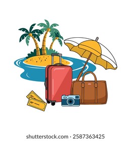 beach trip vector Concept illustration