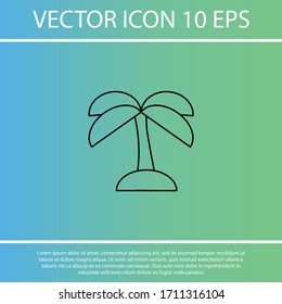  playa, tropical, coco, hoja, árbol, icono del vector negro línea lineal estilo en el fondo. Icono de mejor ilustración de 10 pasos