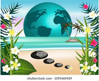 Beach tropical plants