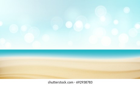 Beach Tropical Vector. Travel Seaside View Poster. Summer Holiday Vacation Concept. Ocean Illustration svg