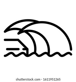 Beach tsunami icon. Outline beach tsunami vector icon for web design isolated on white background