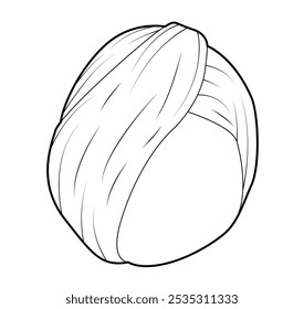 Beach Turban Headscarf Headband Summer Head Fashion accessory clothing technical illustration. Vector headgear for Men, women, unisex style, flat template CAD mockup sketch outline isolated